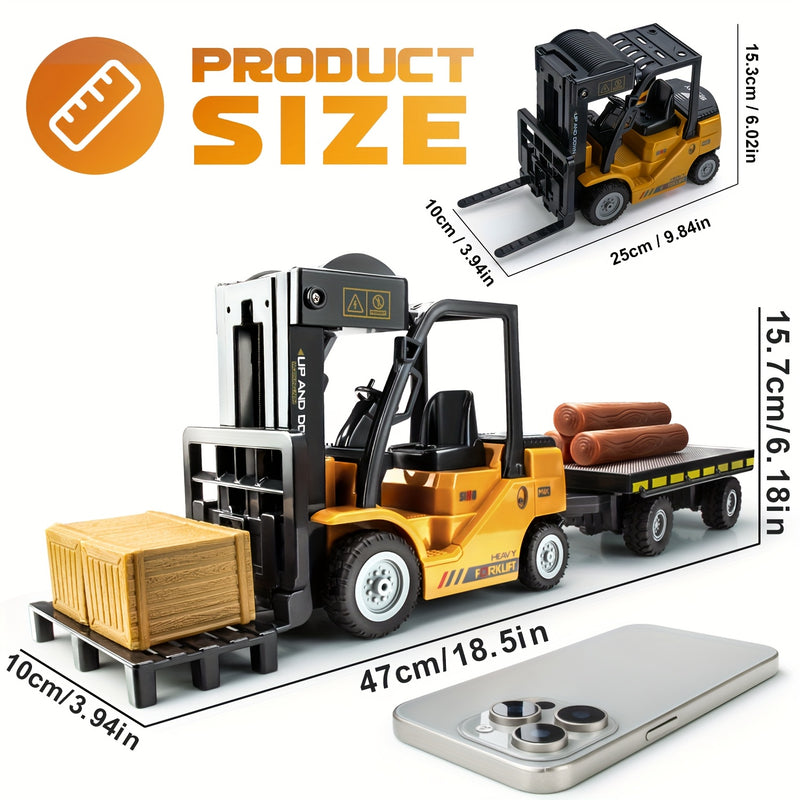 Heavy Duty Remote Control Forklift – 1:24 Scale with Lights & Trailer