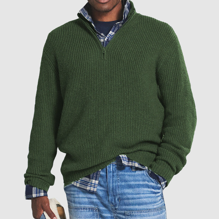 Men's Jumper with Zip Collar – Luxurious and Comfortable Cashmere