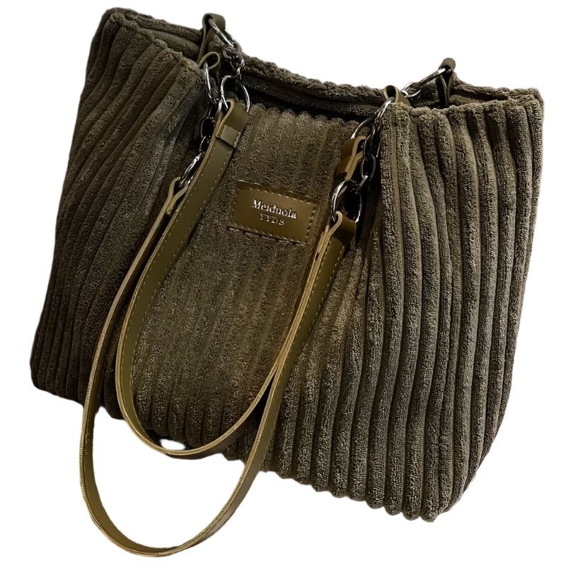 Amelia Stylish Corduroy Shoulder Bag - Luxurious and Practical for Every Day