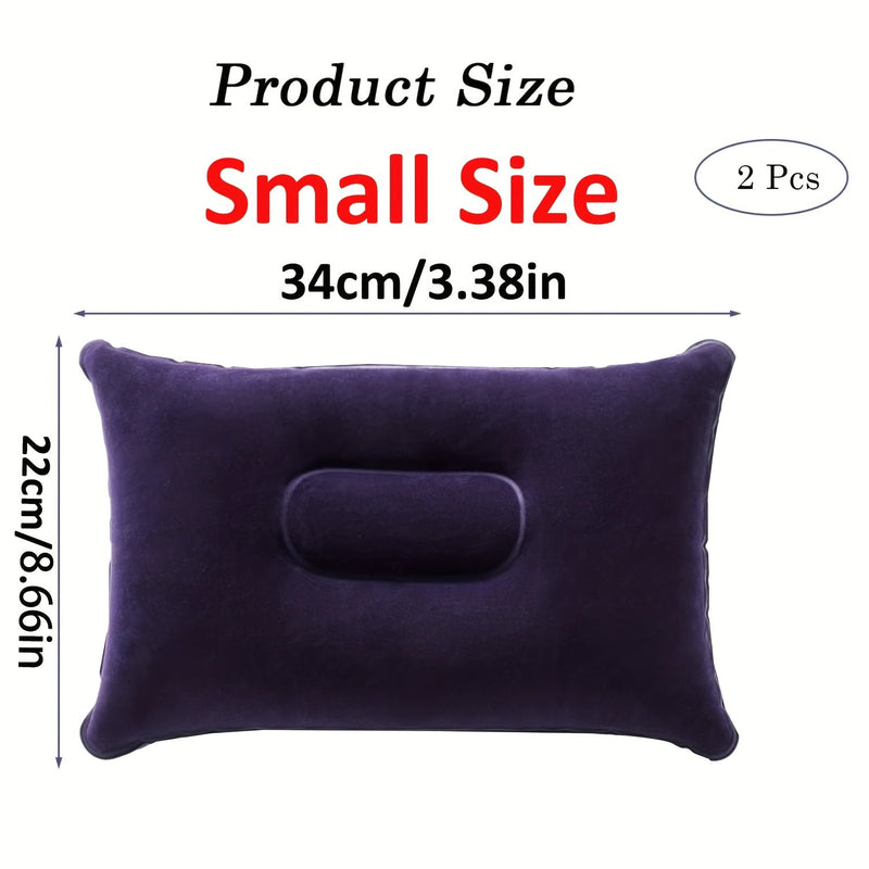 Inflatable Pillows for Camping and Travel - Set of 2 Soft, Portable Pillows