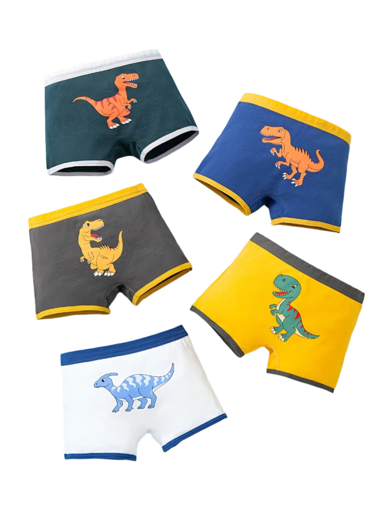 Dinosaur Underwear for Boys - 5-Piece Set of Comfortable Boxers