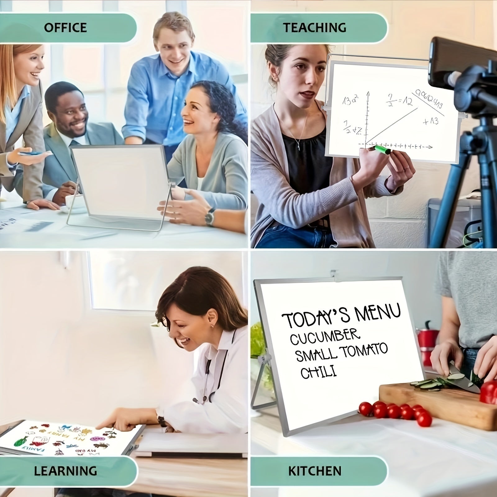 MagniBoard Magnetic Whiteboard - Portable and Double-Sided with Stand