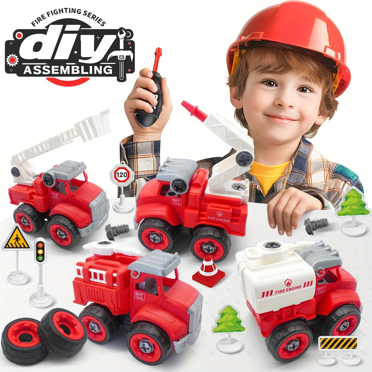Firefighter Heroes Building Set - Create Your Own Fire Trucks and Save the Day