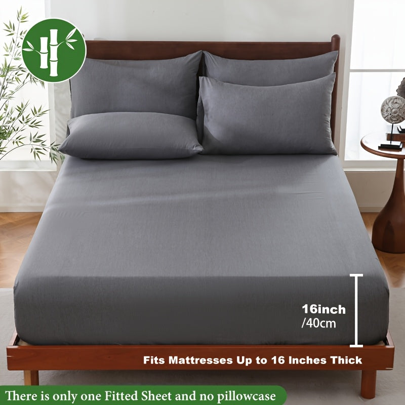 Summer Cool Bamboo Fiber Fitted Sheet – Luxury Breathable Comfort