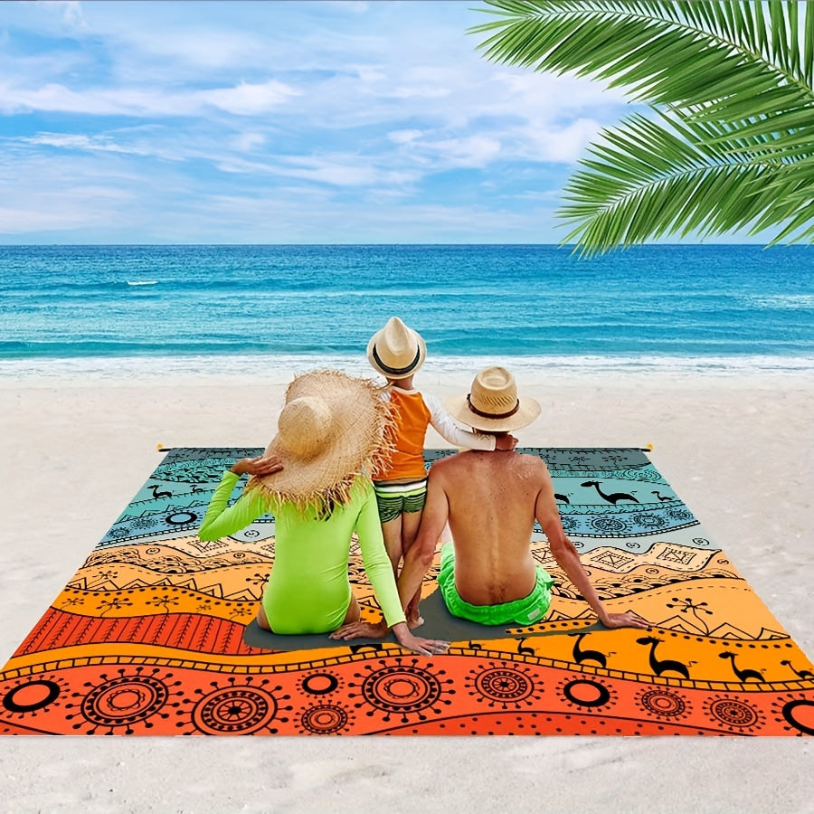 TropiComfort Oversized Beach Mat – Spacious, Durable, and Sand-Resistant