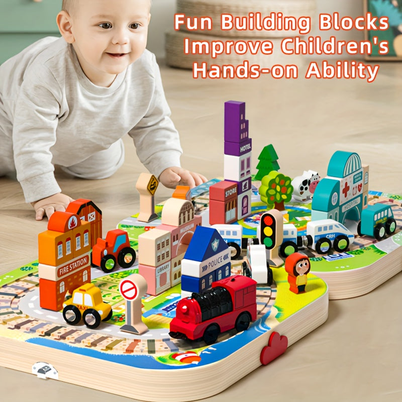 Wooden City Building Block Set - Fun Play Experience for Children