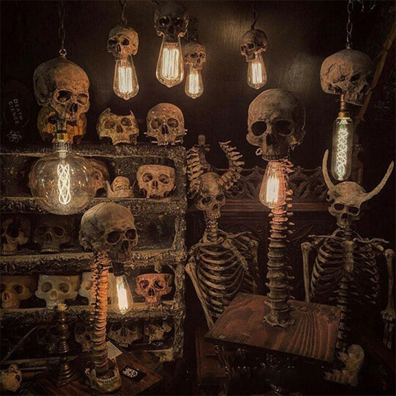 Skull Lamp with Spine – Mystical and Unique Interior Piece