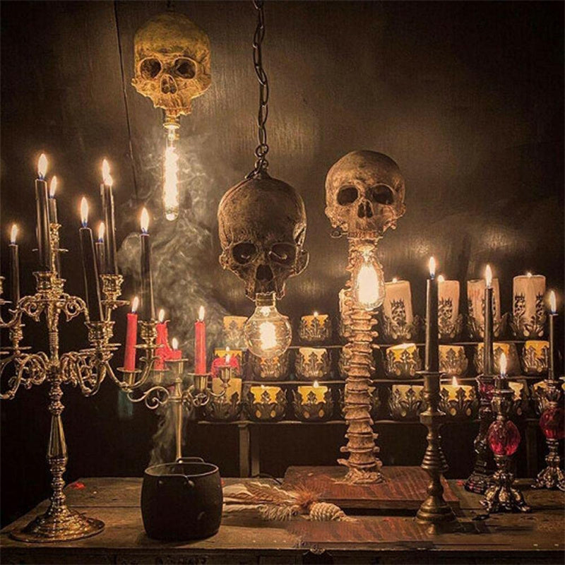 Skull Lamp with Spine – Mystical and Unique Interior Piece