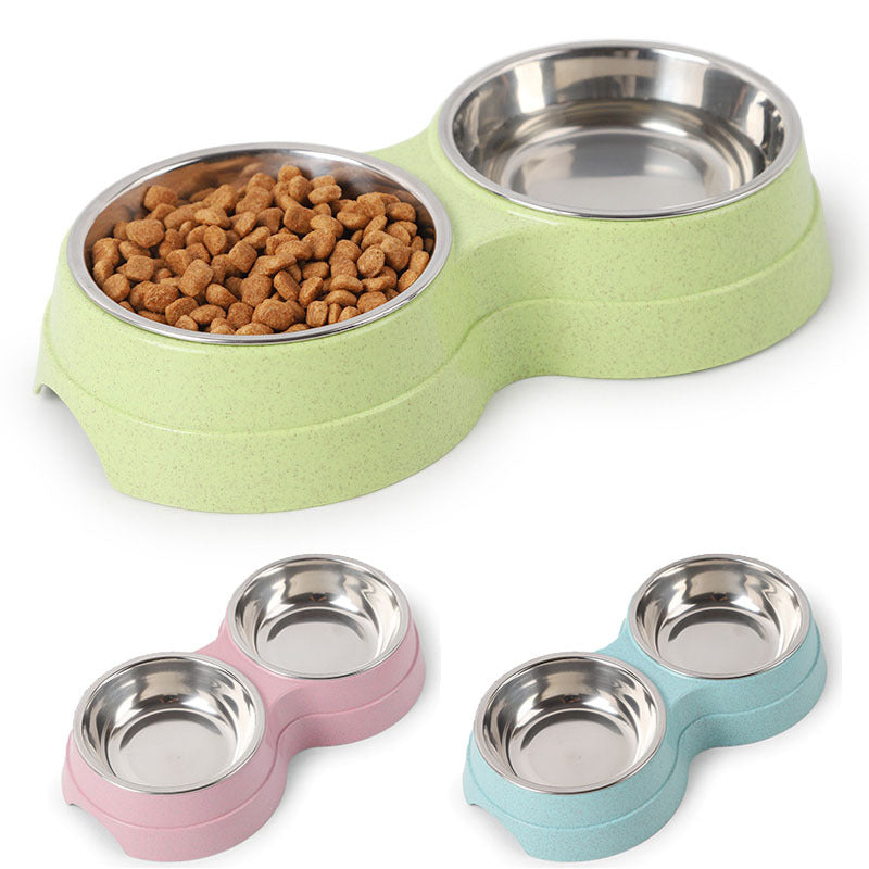 Stainless Steel Double Pet Bowl – Perfect for Food and Water