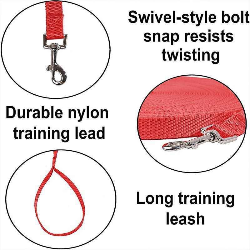 Long Nylon Dog Leash – Perfect for Training and Outdoor Activities