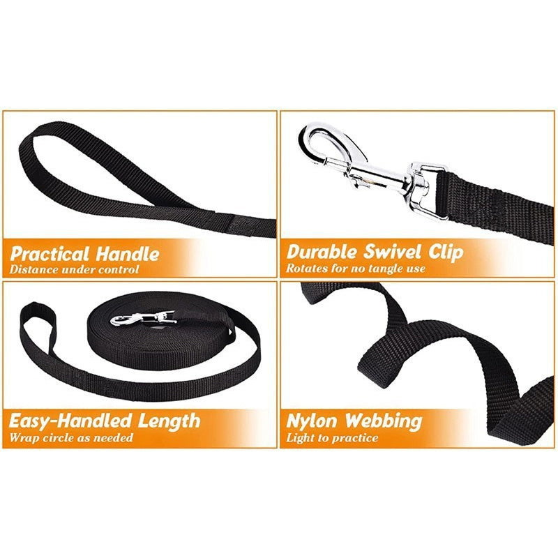 Long Nylon Dog Leash – Perfect for Training and Outdoor Activities