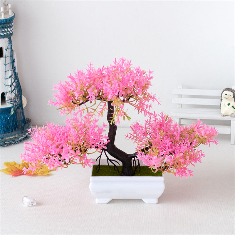 BlossomBonsai Artificial Tree – Realistic Mini Bonsai with Pink Blossoms