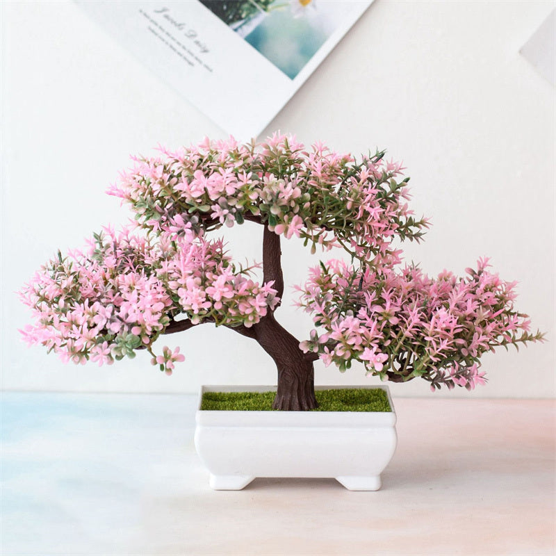 BlossomBonsai Artificial Tree – Realistic Mini Bonsai with Pink Blossoms