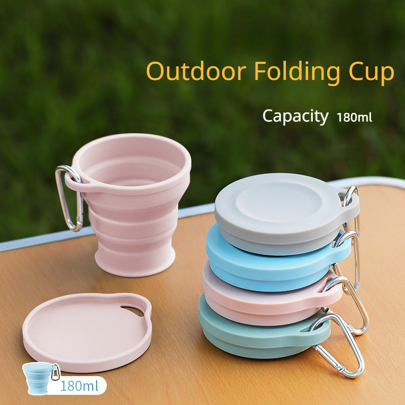 Foldable Silicone Cup with Carabiner - Portable and Durable Cup for Outdoor and Camping