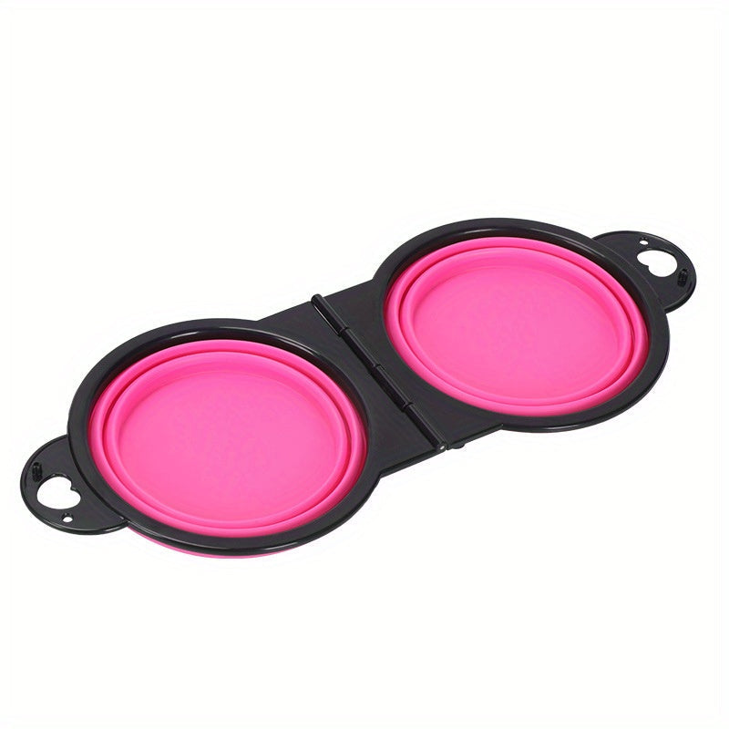 Foldable Double Dog Bowls – Convenient and Portable for Travel and Hiking