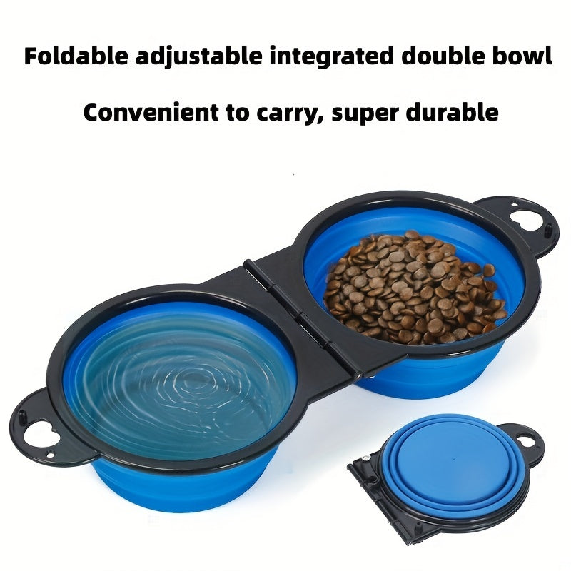 Foldable Double Dog Bowls – Convenient and Portable for Travel and Hiking