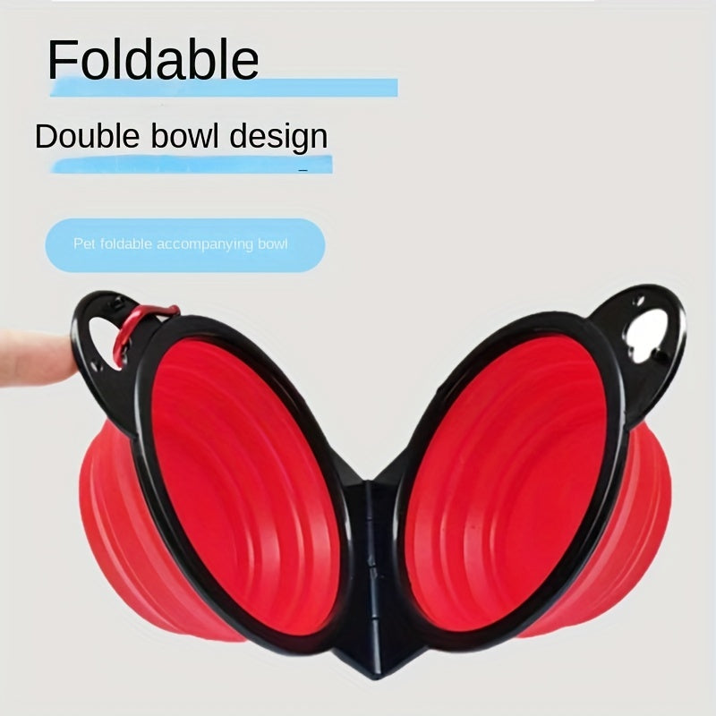 Foldable Double Dog Bowls – Convenient and Portable for Travel and Hiking