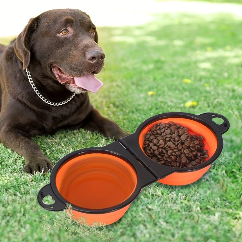 Foldable Double Dog Bowls – Convenient and Portable for Travel and Hiking