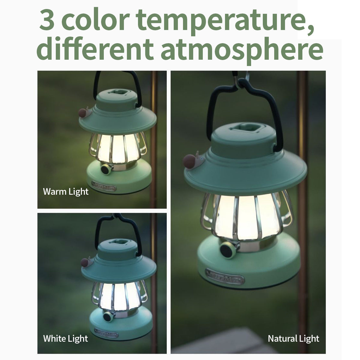 SnailGlow Portable Camping Lamp – USB Rechargeable Night Light