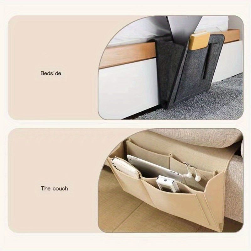 Smart Felt Storage Bag – Organized and Accessible Next to Bed or Sofa