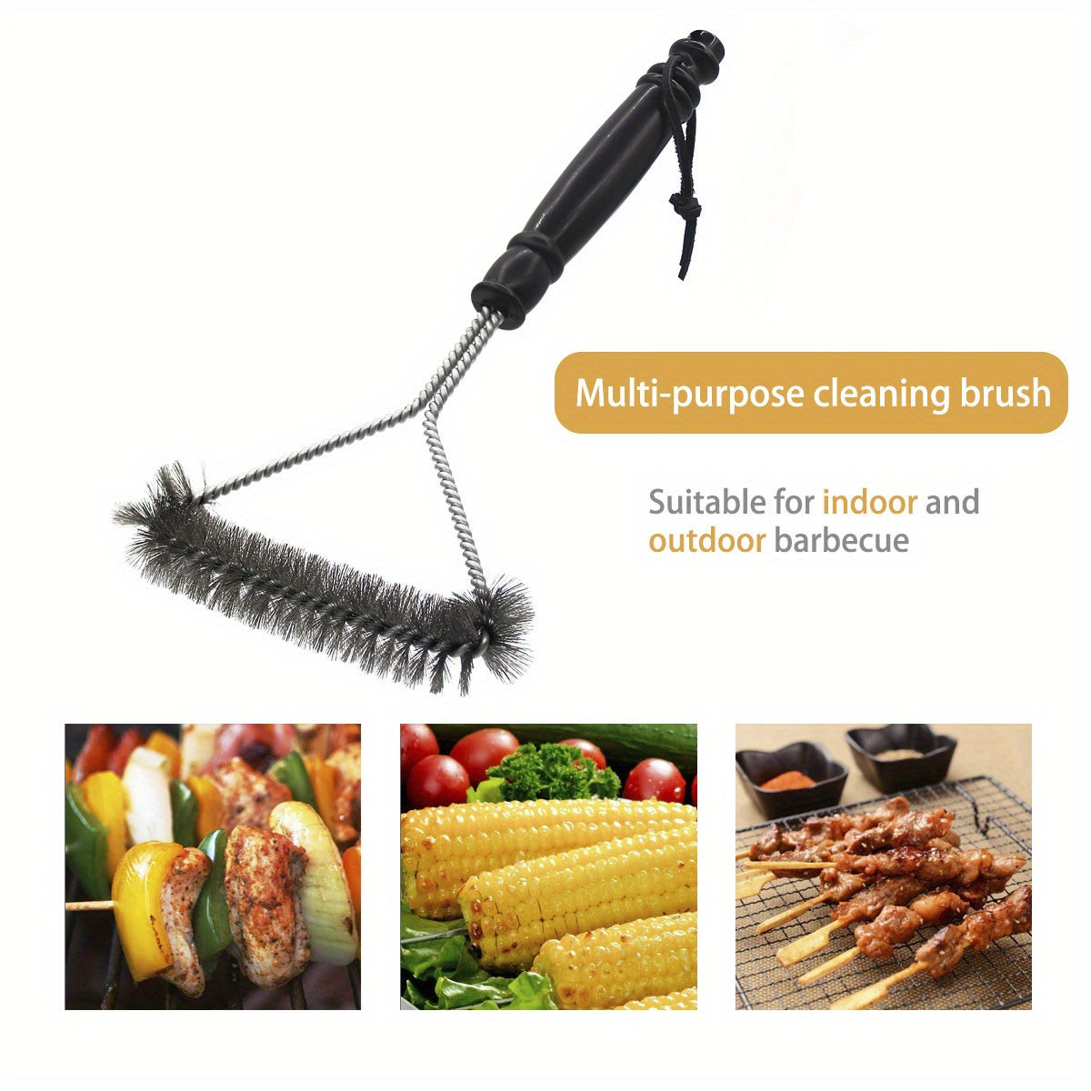 Y-Shaped BBQ Brush with Long Handle – Stainless Steel Cleaning Brush for Thorough Grill Cleaning