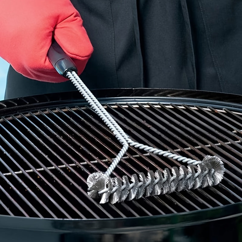 Y-Shaped BBQ Brush with Long Handle – Stainless Steel Cleaning Brush for Thorough Grill Cleaning