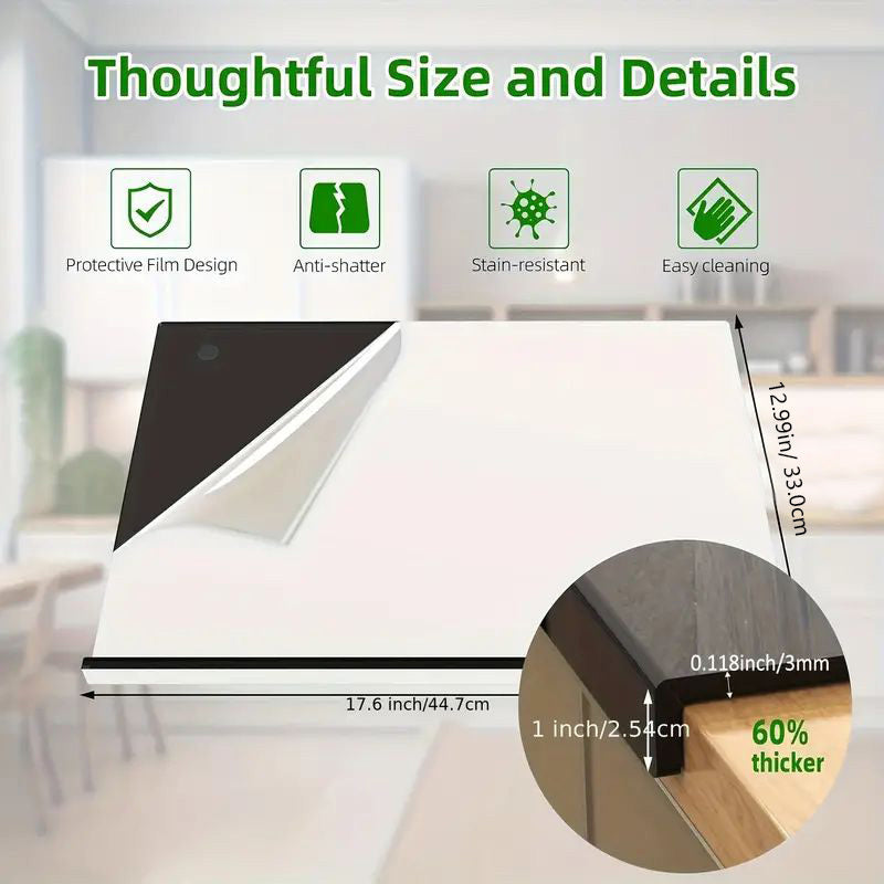Acrylic Cutting Board with Non-Slip Surface - Durable Kitchen Tool for Safe Cutting