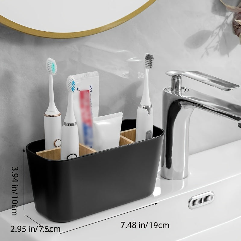 Modern Toothbrush Holder with 5 Compartments – Stylish and Organized for Bathroom Use