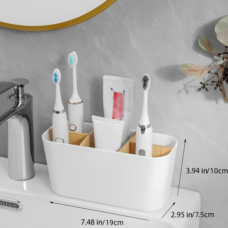 Modern Toothbrush Holder with 5 Compartments – Stylish and Organized for Bathroom Use