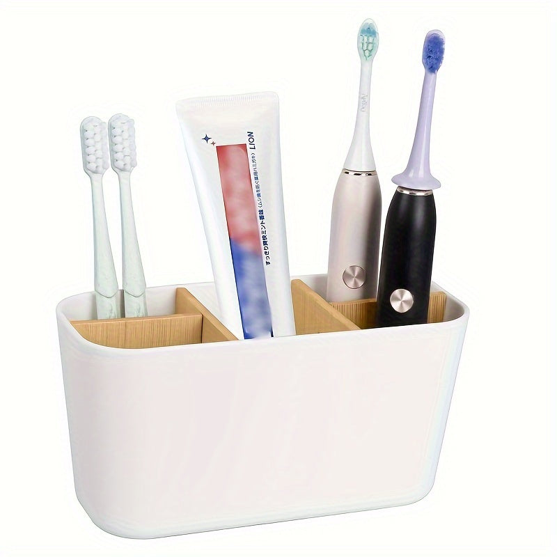 Modern Toothbrush Holder with 5 Compartments – Stylish and Organized for Bathroom Use