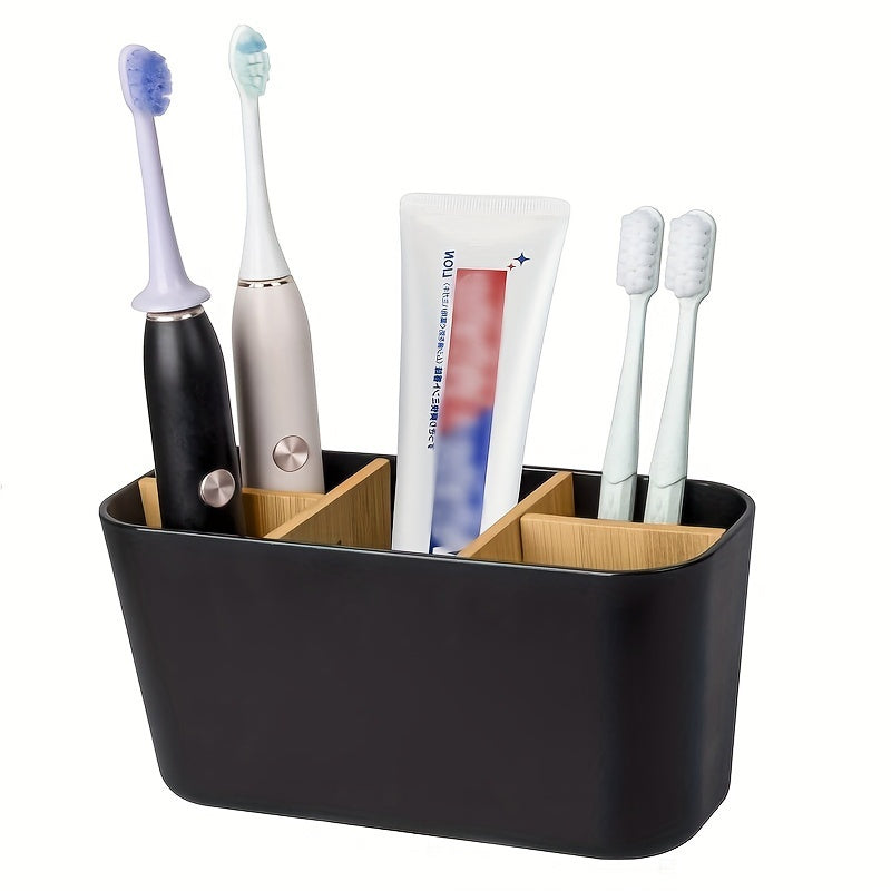Modern Toothbrush Holder with 5 Compartments – Stylish and Organized for Bathroom Use