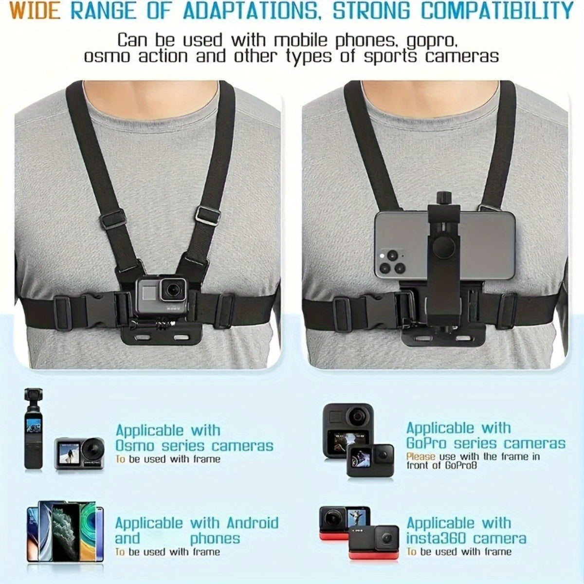 Handsfree Chest Strap - For Easy Filming and Taking Photos