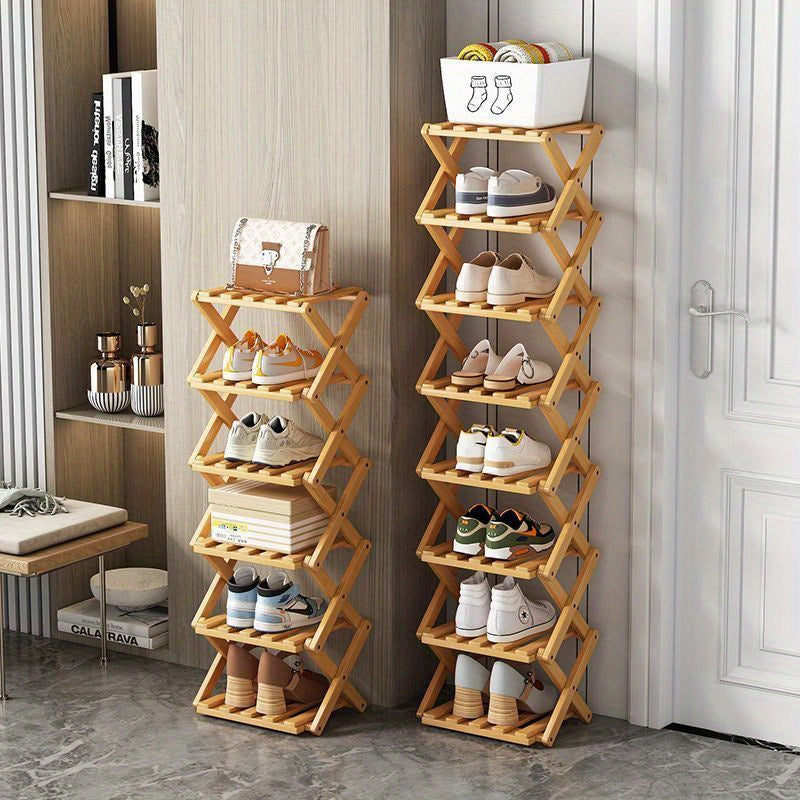 Functional Bamboo Shoe Rack – Compact and Flexible for Small Spaces