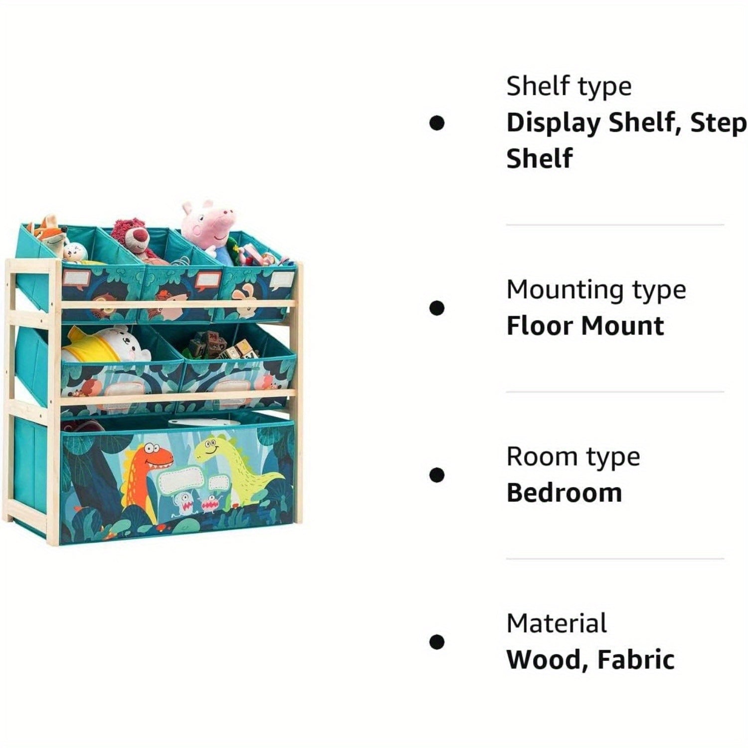 Toy Organizer with 3 Levels and Storage Bins – Perfect for Children's Room and Toy Storage