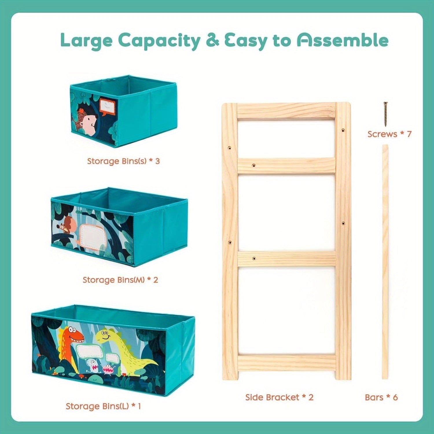 Toy Organizer with 3 Levels and Storage Bins – Perfect for Children's Room and Toy Storage