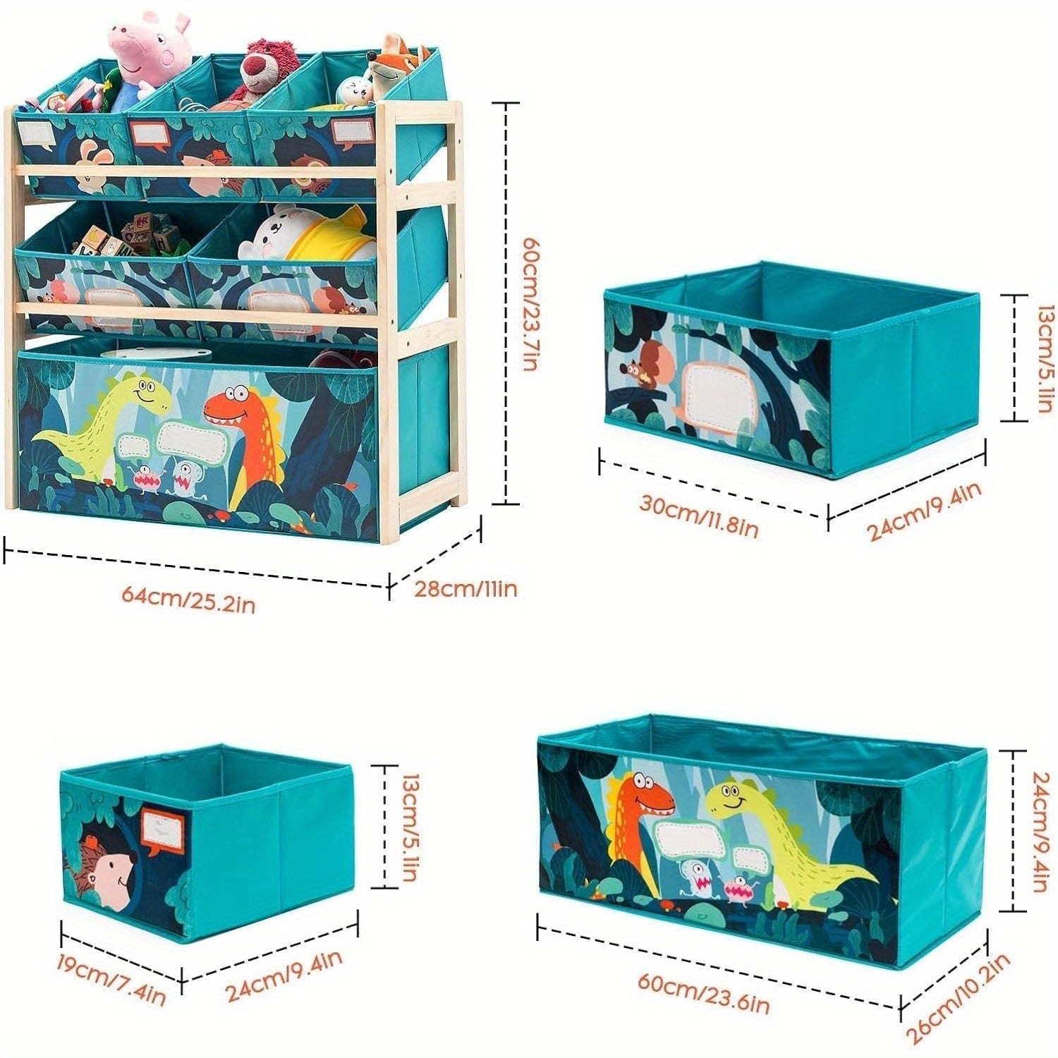 Toy Organizer with 3 Levels and Storage Bins – Perfect for Children's Room and Toy Storage
