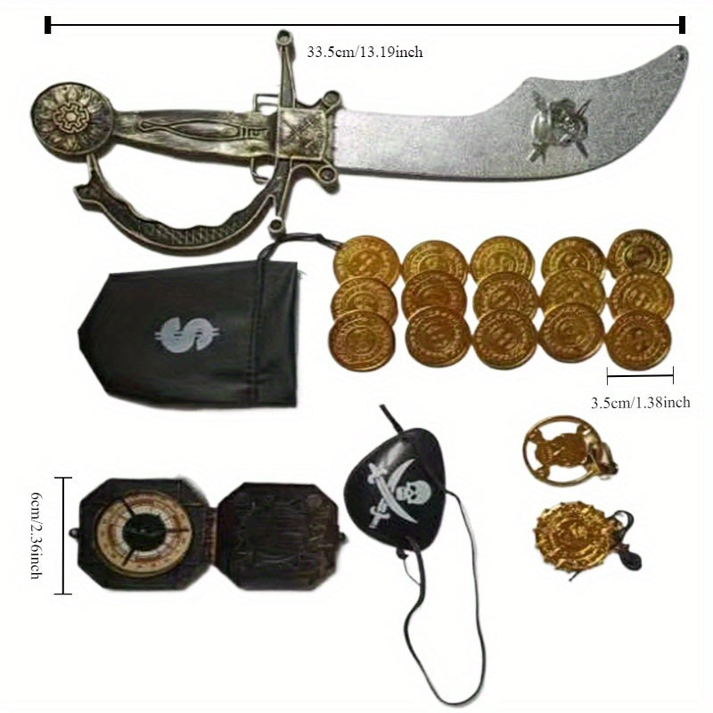 Pirate Adventure Toy Set – Includes Knife, Coins, and Compass