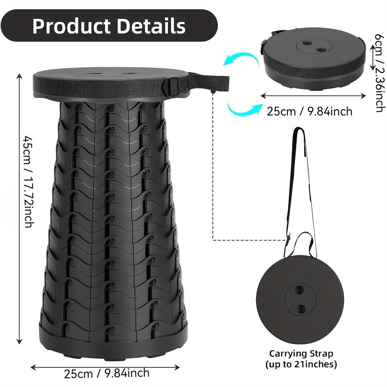 Foldable Chair with Carry Strap - Compact and Sturdy for Outdoor Adventures
