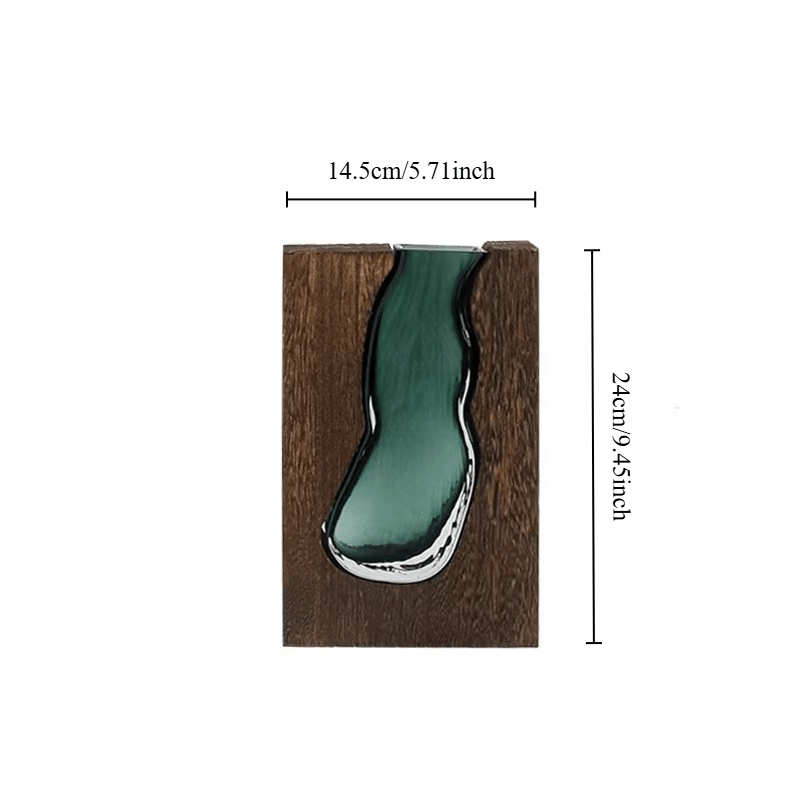 Elegant Glass Vase with Wooden Base - Stylish Decoration for Any Space