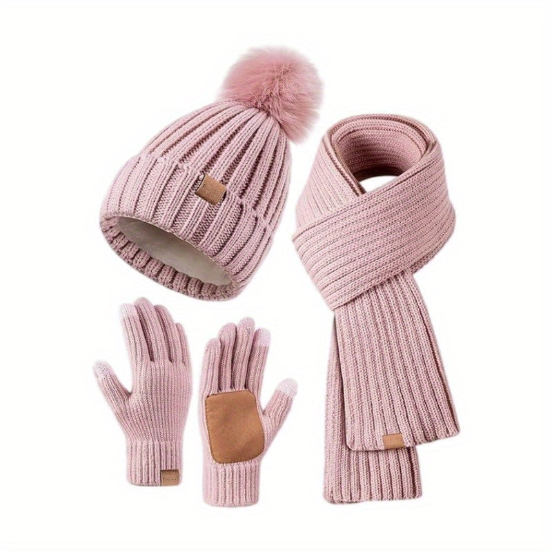 Lieke 3-in-1 Winter Set – Warm Knitted Beanie, Scarf, and Gloves
