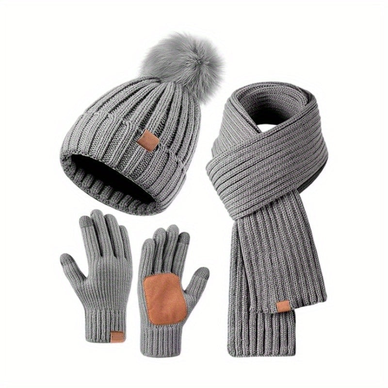 Lieke 3-in-1 Winter Set – Warm Knitted Beanie, Scarf, and Gloves