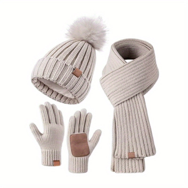 Lieke 3-in-1 Winter Set – Warm Knitted Beanie, Scarf, and Gloves
