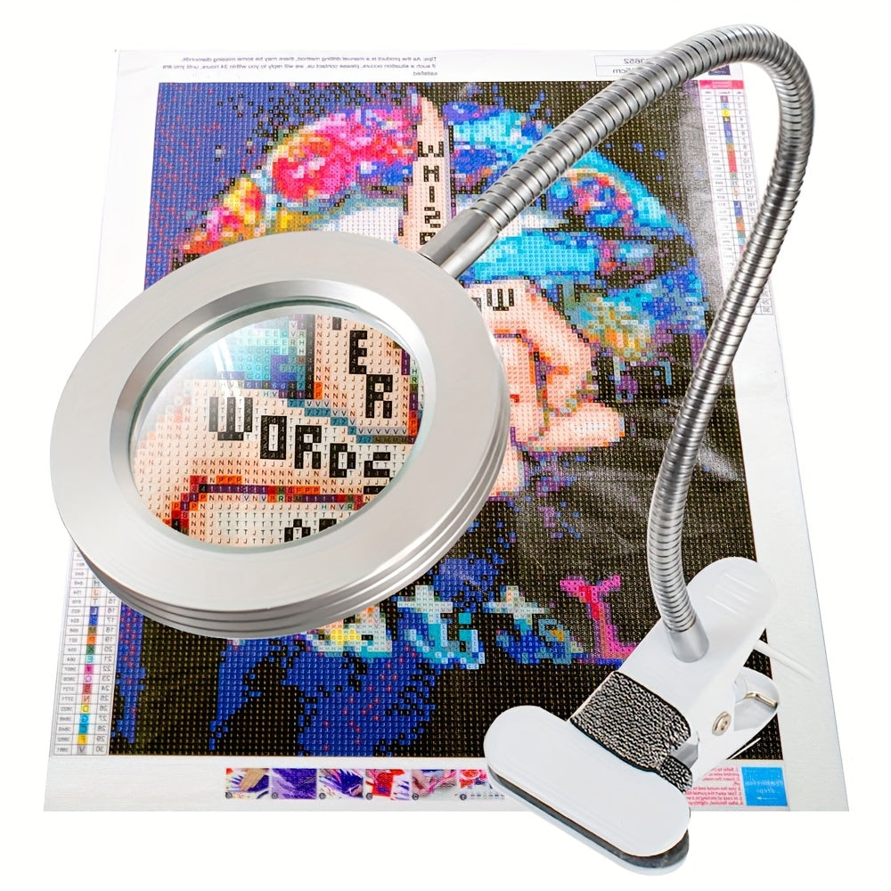 LED Magnifying Glass Lamp with Clamp – Perfect for Hands-Free Work and Precision