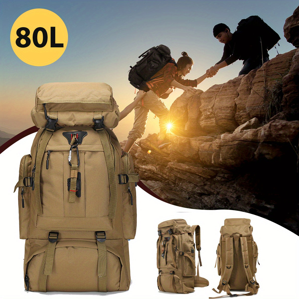 Explorer 80L Hiking Backpack – Sturdy and Versatile