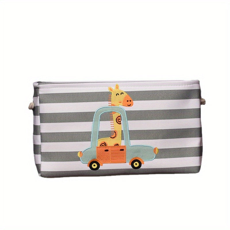 Storage Basket for Toys and Clothes – Cartoon Lion and Giraffe Design