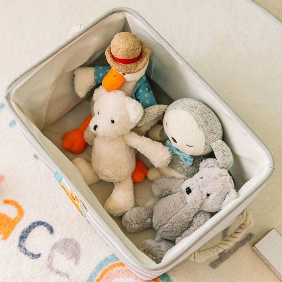 Storage Basket for Toys and Clothes – Cartoon Lion and Giraffe Design