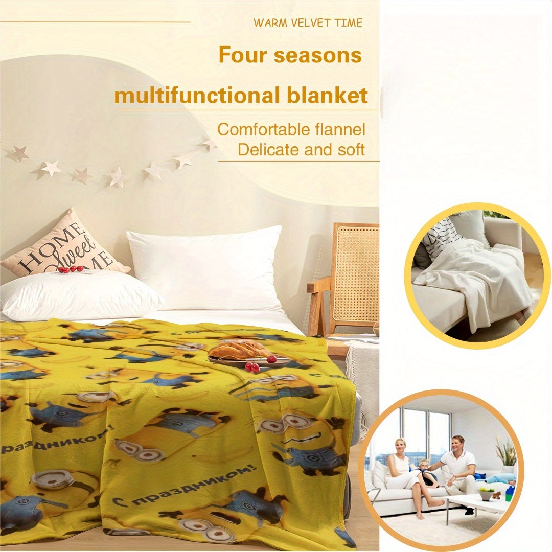 Minions Fleece Blanket - Soft & Warm Flannel Blanket for Kids