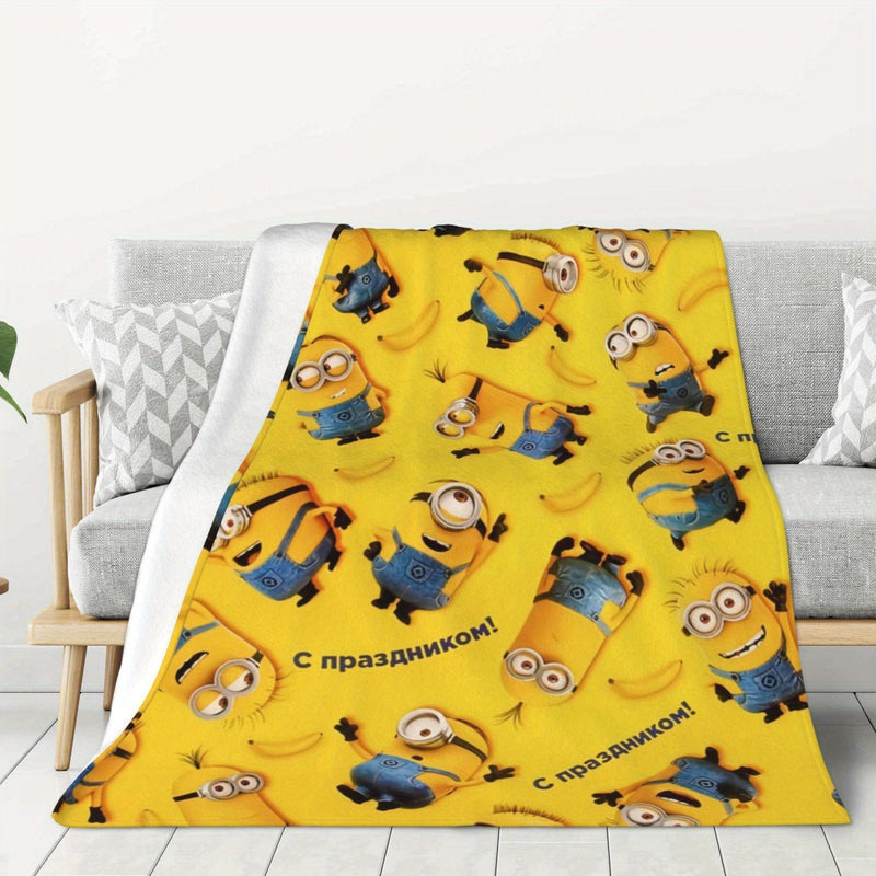 Minions Fleece Blanket - Soft & Warm Flannel Blanket for Kids