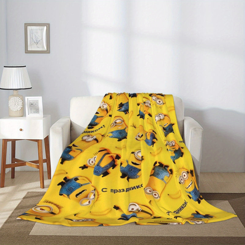 Minions Fleece Blanket - Soft & Warm Flannel Blanket for Kids