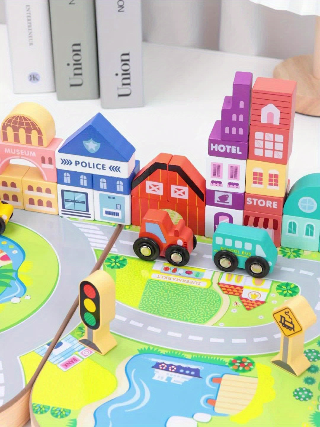 Wooden City Building Block Set - Fun Play Experience for Children